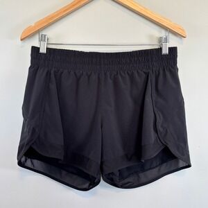 Athleta Size Medium Mesh Racer Run Short 4" Black Lightweight Athletic Gym Short